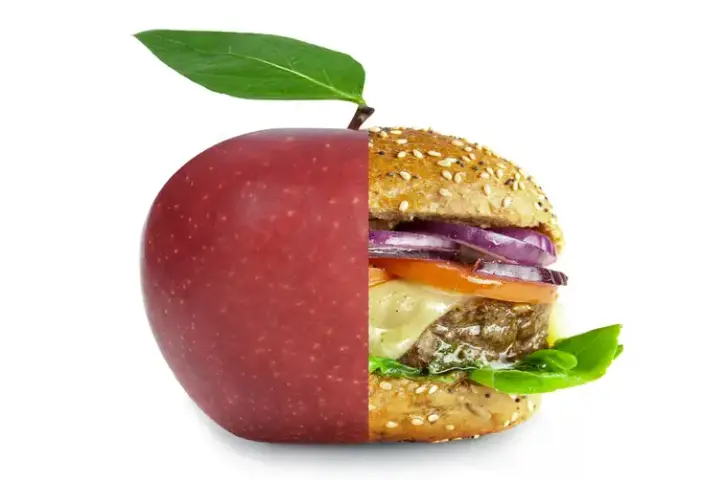 Pół jabłko - pół hamburger